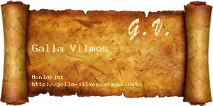 Galla Vilmos névjegykártya